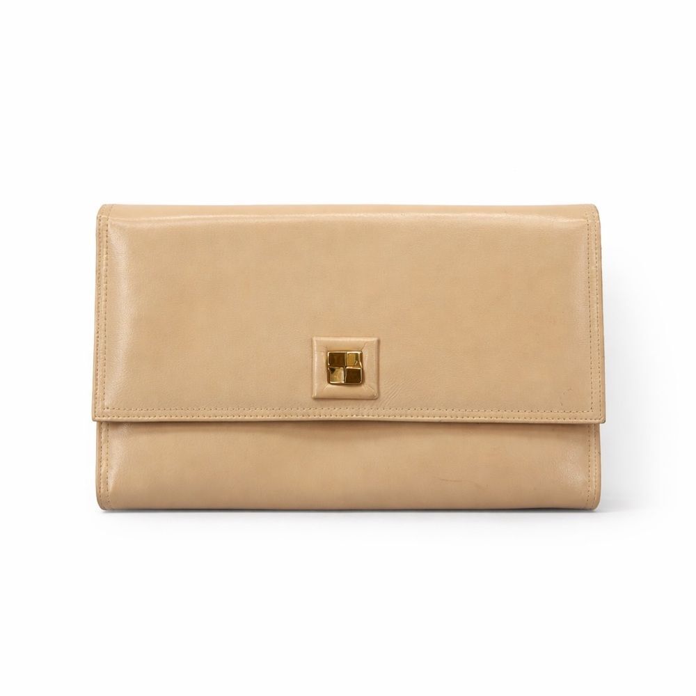 Vintage Saks Fifth Avenue Crossbody Bag Cream Beige Designer Suede
